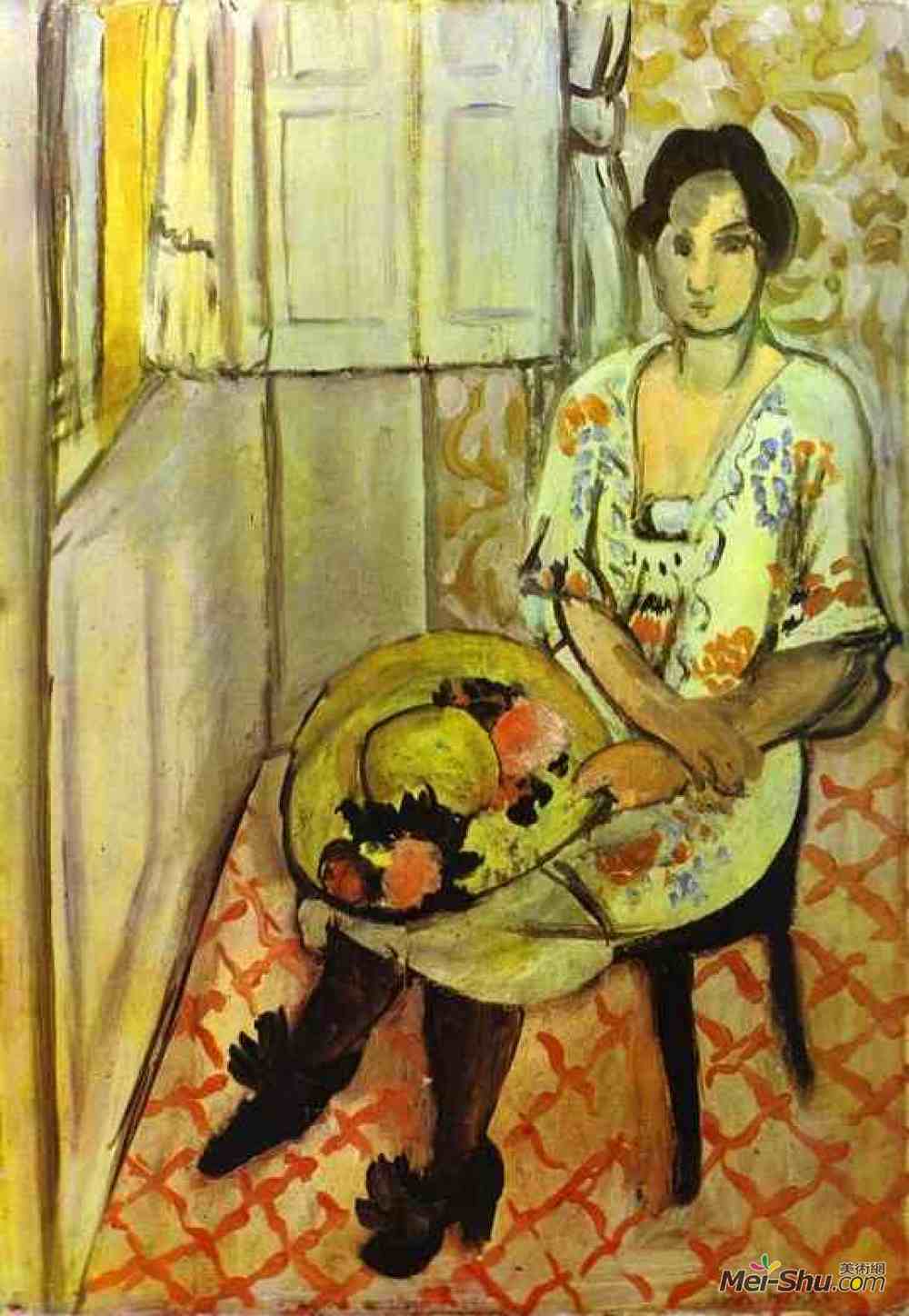 油画2813《坐着的女人》亨利·马蒂斯(henri matisse)高清作品欣赏