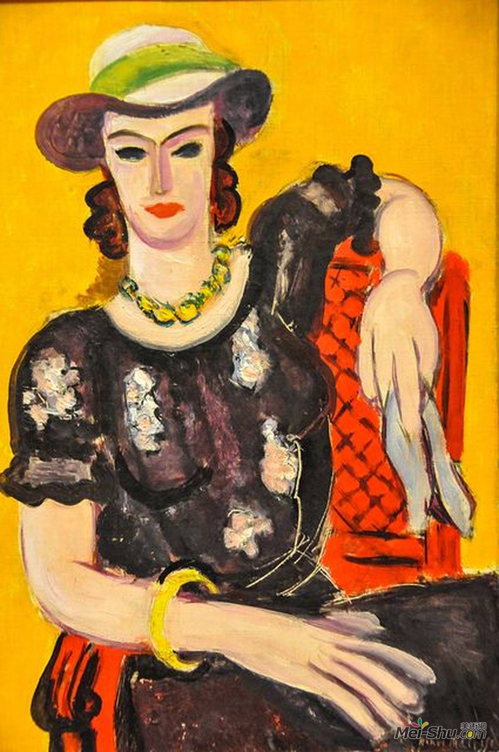 亨利·马蒂斯(Henri Matisse)高清作品《绣花深色衬衫》