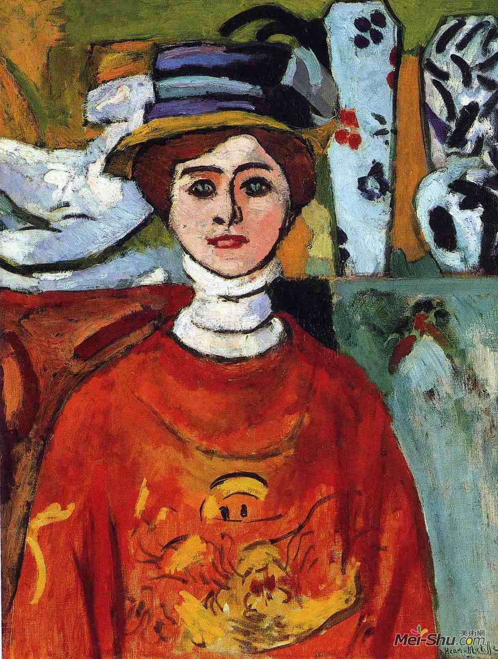 亨利·马蒂斯(Henri Matisse)高清作品《绿眼睛的女孩》