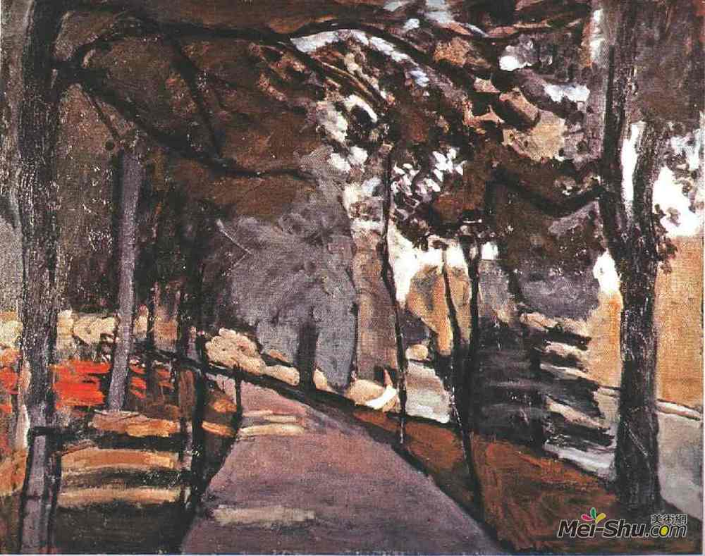 亨利·马蒂斯(Henri Matisse)高清作品《The path in the Bois de Boulogne》