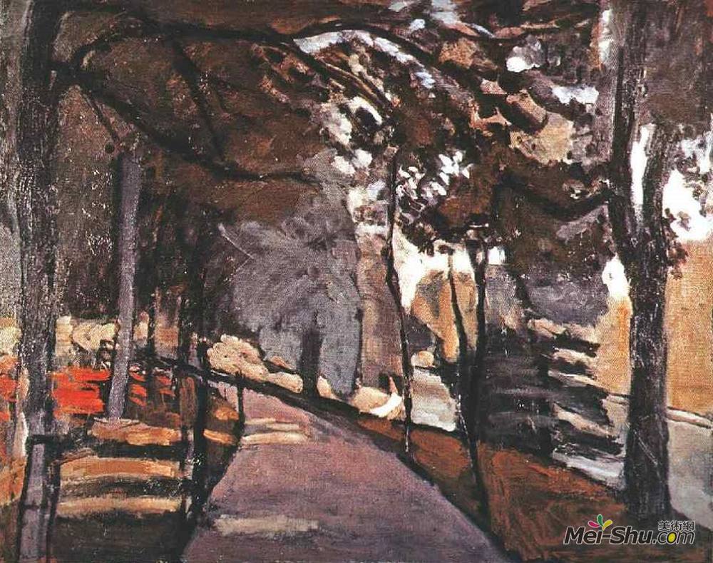 亨利·马蒂斯(Henri Matisse)高清作品《The Path in the Bois De Boulogne》