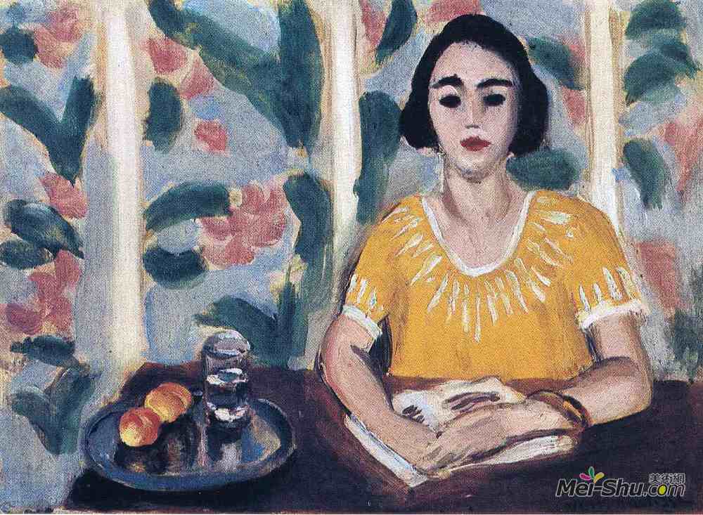 亨利·马蒂斯(Henri Matisse)高清作品《桃子女读书》