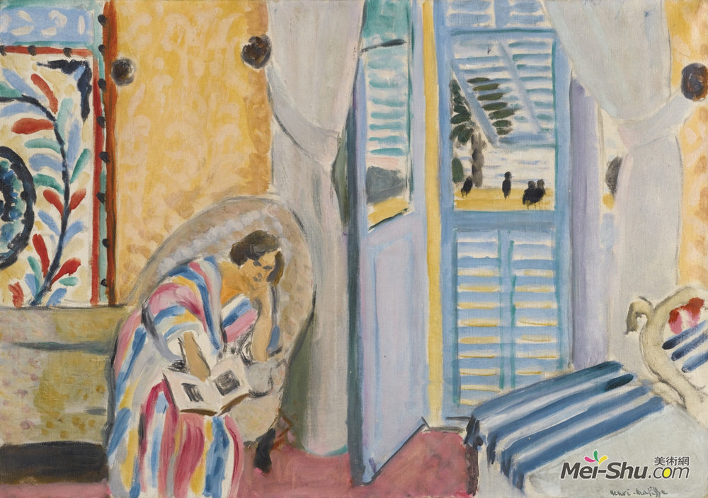 《有书的女人》亨利·马蒂斯(henri matisse)高清作品