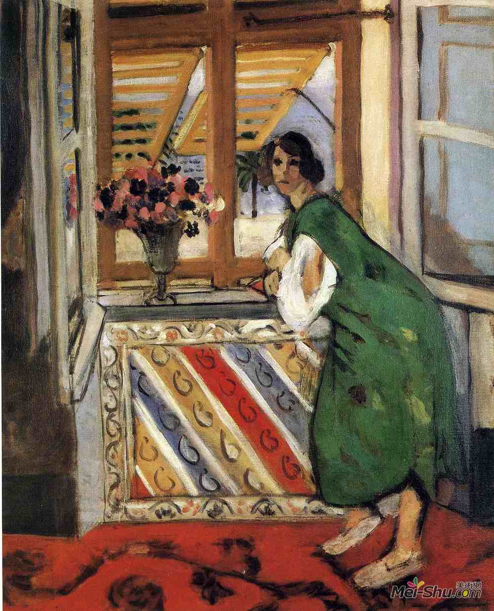 亨利·马蒂斯(Henri Matisse)高清作品《穿绿色衣服的年轻女孩》