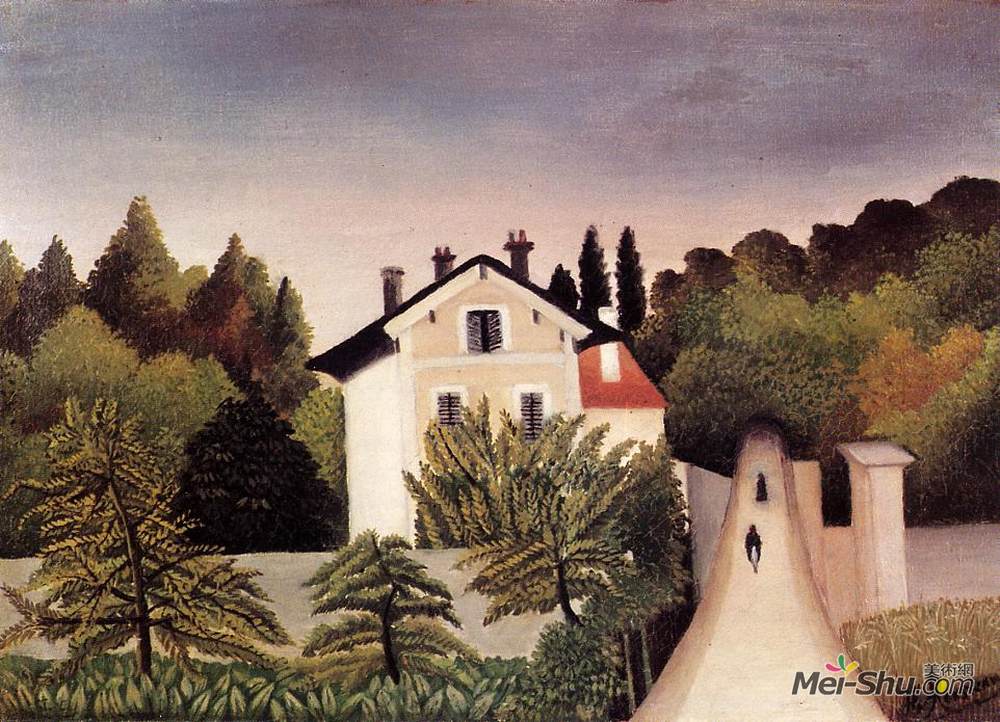 亨利·卢梭(Henri Rousseau)高清作品《巴黎郊外的房子》