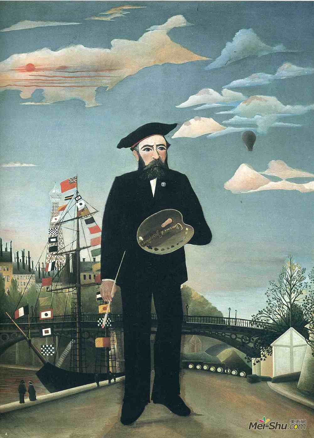 亨利·卢梭(Henri Rousseau)高清作品《圣路易斯的自画像》