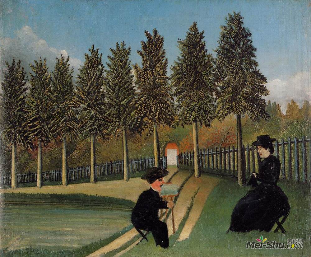 亨利·卢梭(Henri Rousseau)高清作品《画家画他的妻子》