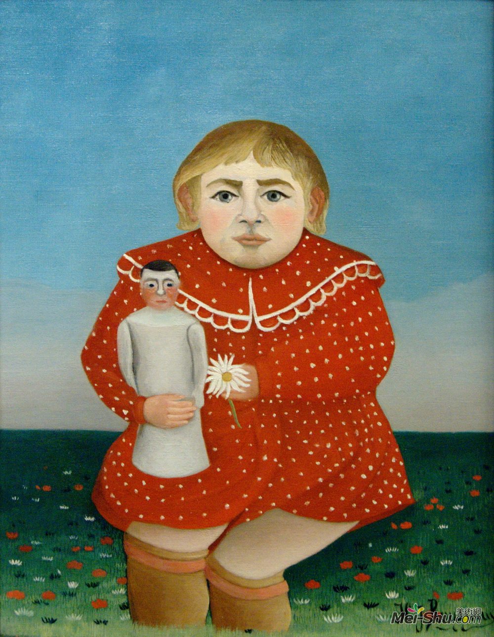 亨利·卢梭(Henri Rousseau)高清作品《有洋娃娃的女孩》