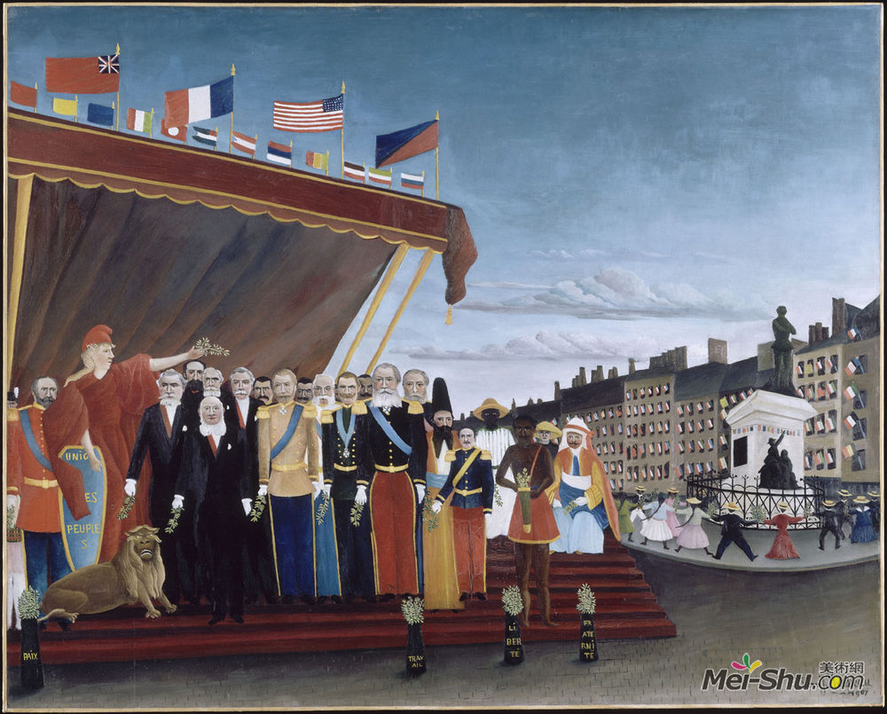 亨利·卢梭(Henri Rousseau)高清作品《外国列强代表向苏联致敬》