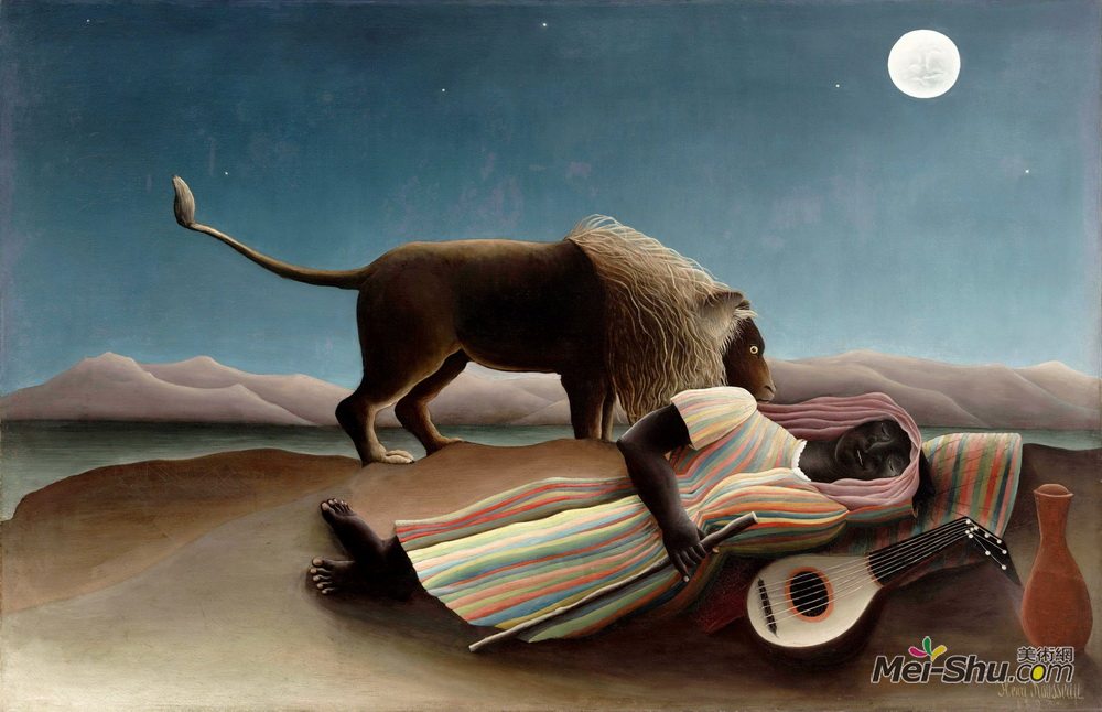 亨利·卢梭(Henri Rousseau)高清作品《沉睡的吉普赛人》