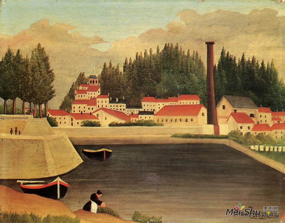 亨利·卢梭(Henri Rousseau)高清作品《工厂附近的村庄》