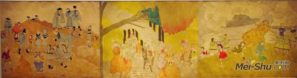 亨利达格(Henry Darger)高清作品《奥斯蒙顿森获救后》