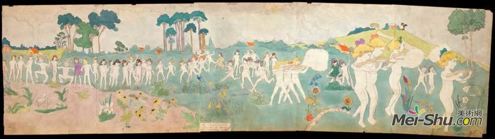 亨利达格(Henry Darger)高清作品《47在珍妮·里奇监狱越狱杀人和伤人警卫》