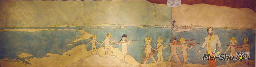亨利达格(Henry Darger)高清作品《尽管爆发了新的风暴…》