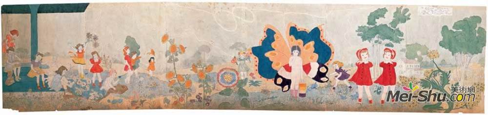 亨利达格(Henry Darger)高清作品《176第二部分。珍妮里奇在等雨停止......》