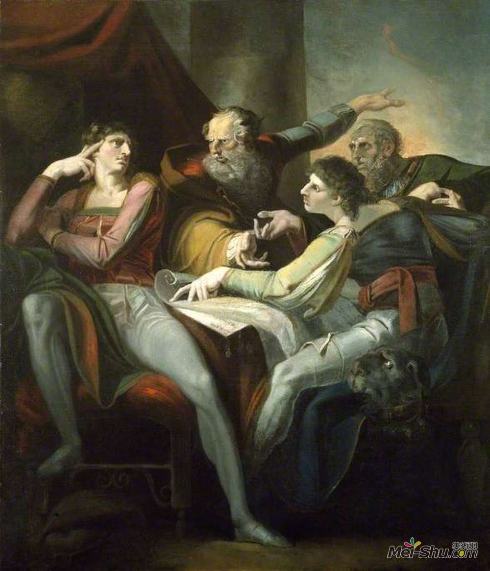 亨利·福塞利(Henry Fuseli)高清作品《Dispute between Hotspur, Glendower, Mortimer and Worcester》