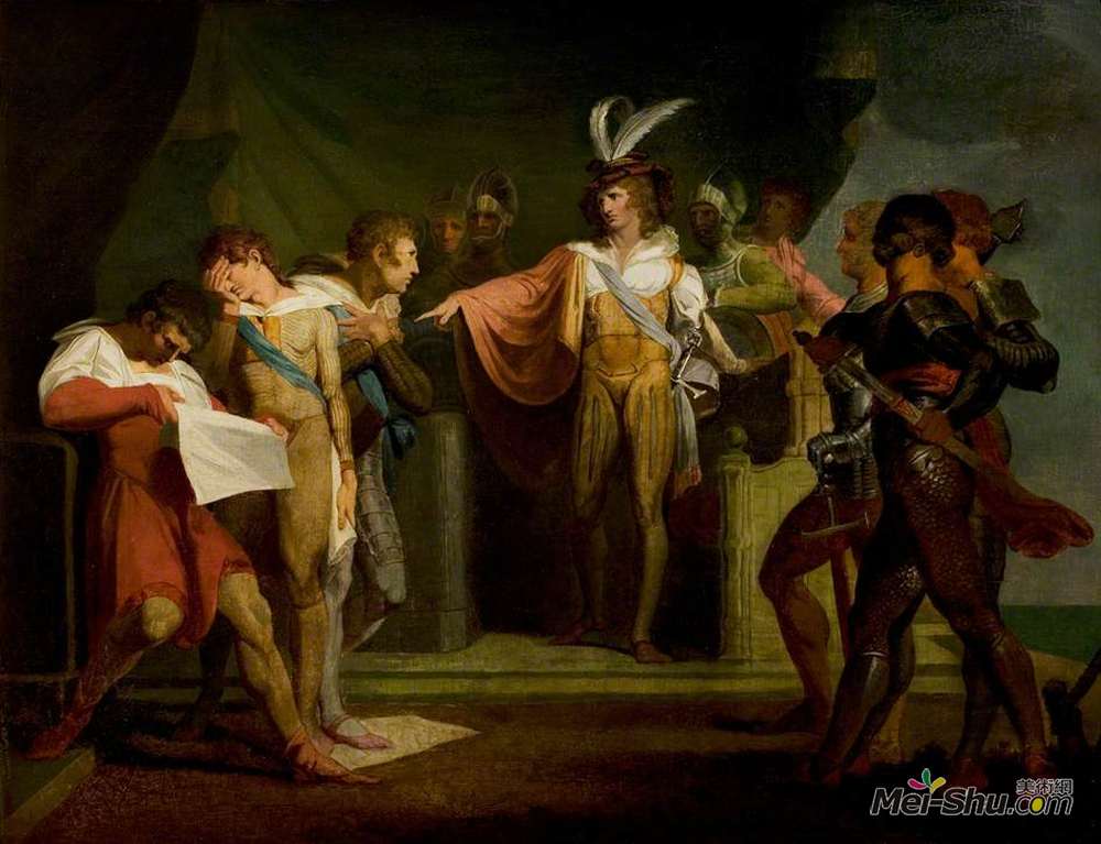 亨利·福塞利(Henry Fuseli)高清作品《《亨利五世》，第二幕，第2幕，亨利五世》