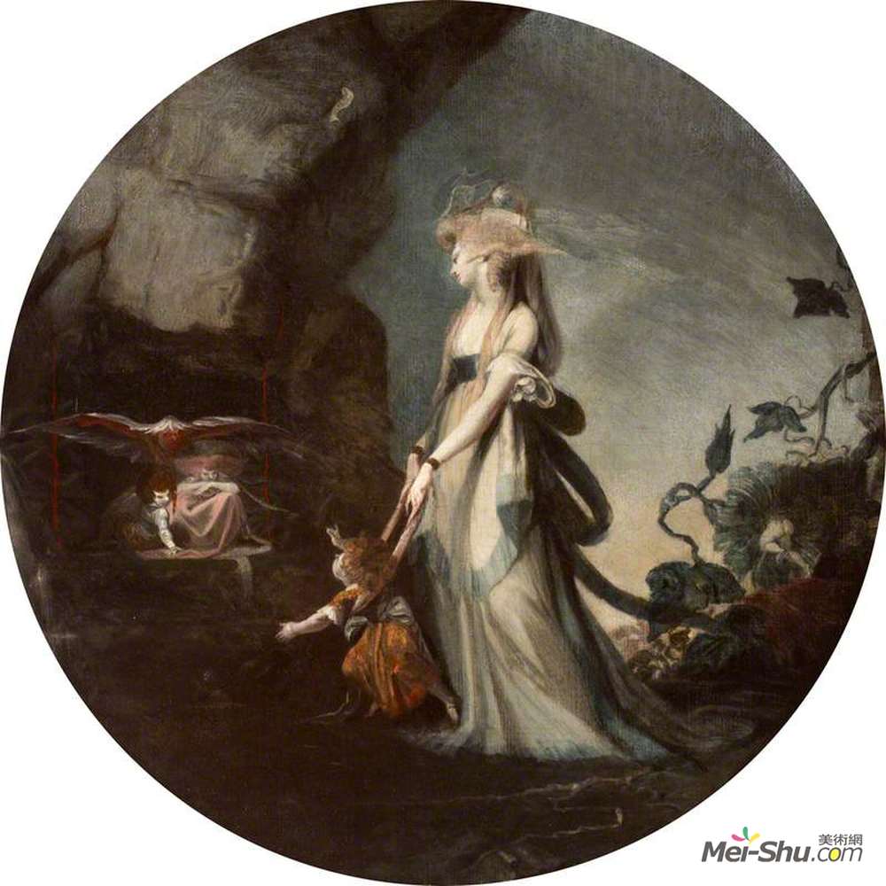 亨利·福塞利(Henry Fuseli)高清作品《Mamillius Conjuring up Sprites and Goblins for His Mother, H》