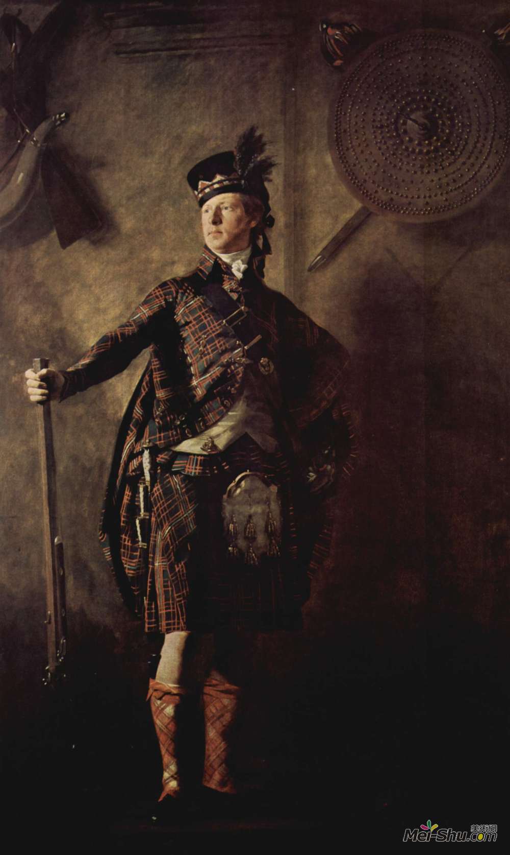 亨利·雷本(Henry Raeburn)高清作品《格伦加里上校阿拉斯代尔麦克唐奈肖像》