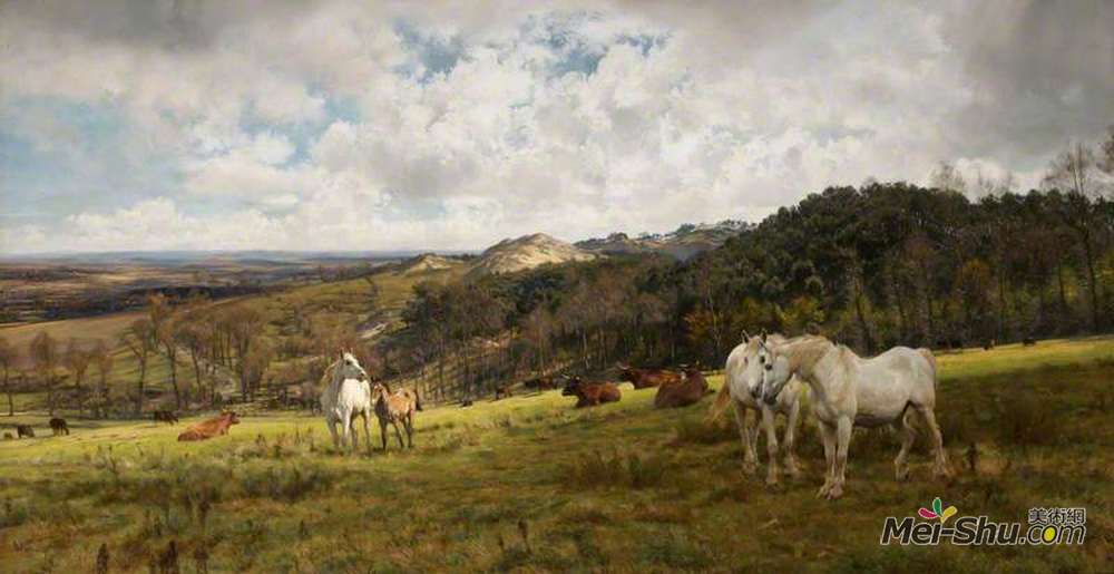亨利·威廉·班克斯·戴维斯(Henry William Banks Davis)高清作品《A Gleamy Day in Picardy》