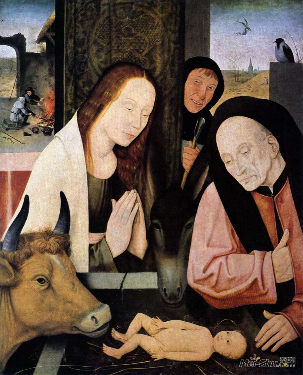 希罗尼穆斯·波希(Hieronymus Bosch)高清作品《对孩子的崇拜》