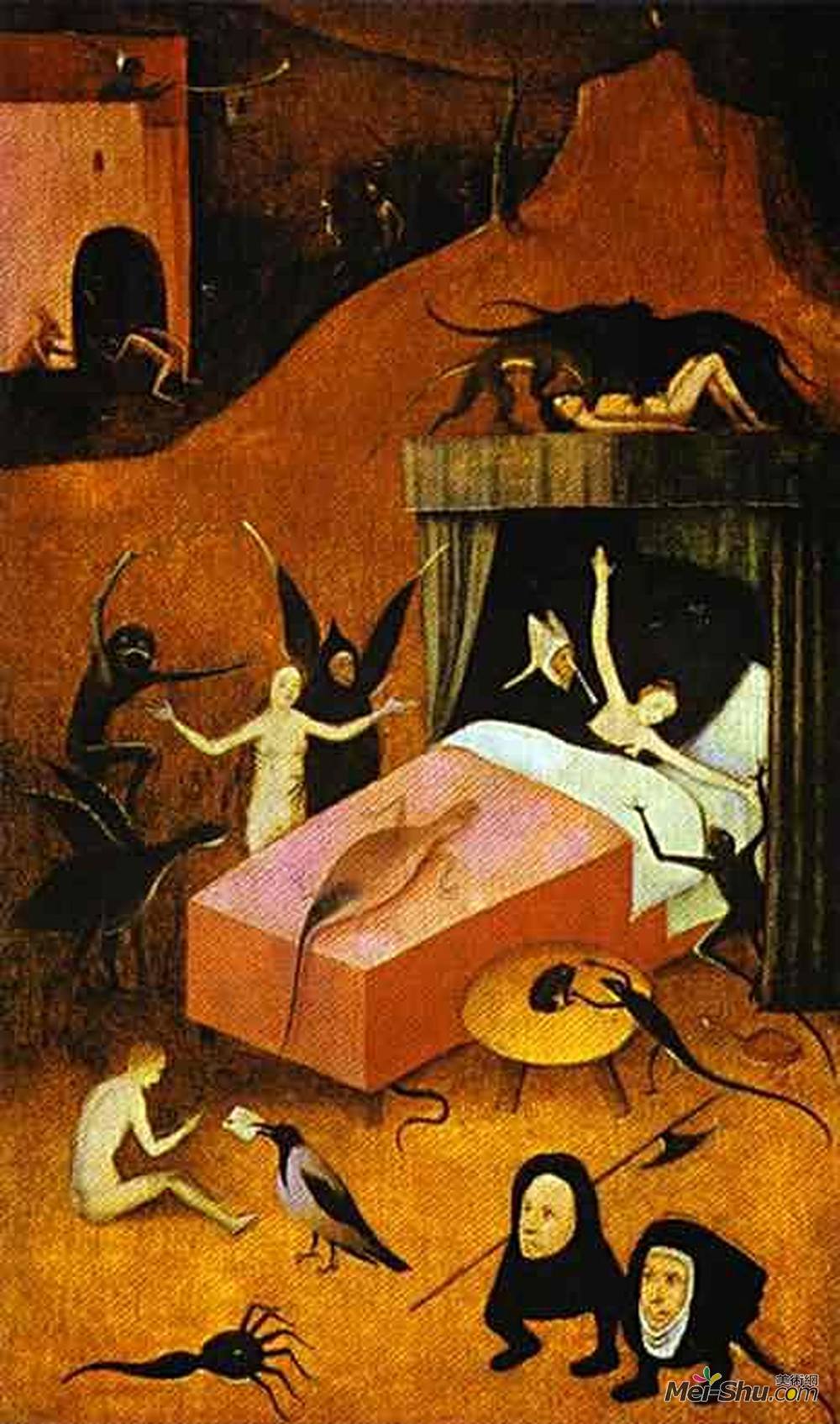 希罗尼穆斯·波希(Hieronymus Bosch)高清作品《娼妓之死》