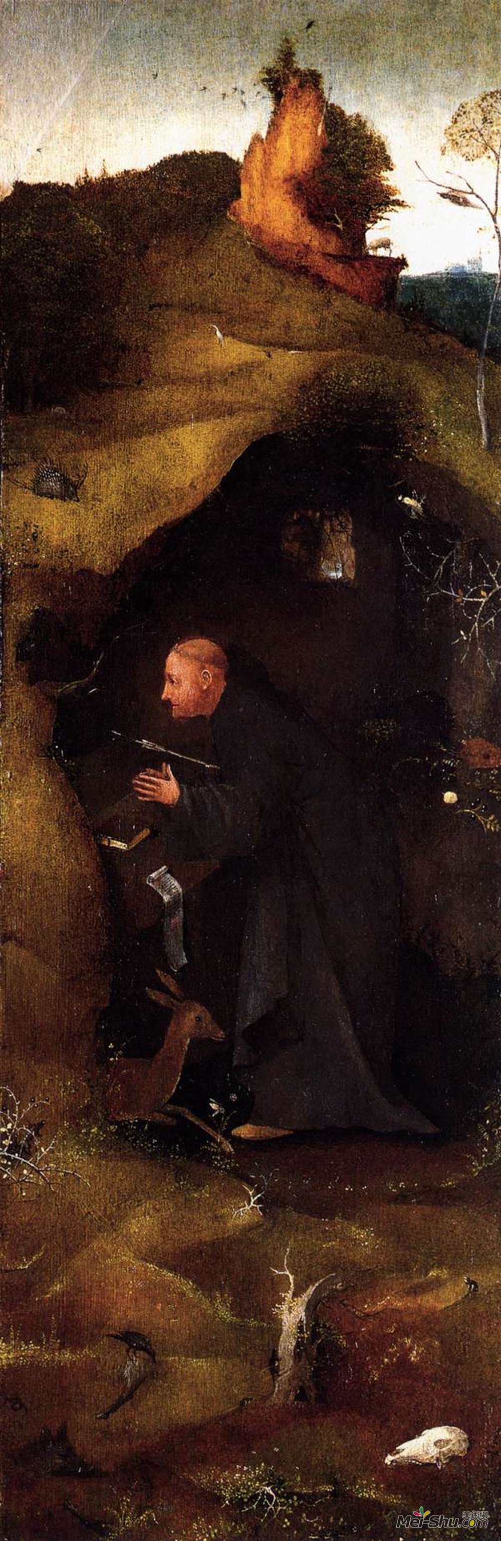 希罗尼穆斯·波希(Hieronymus Bosch)高清作品《Hermit Saints Triptych (right panel)》