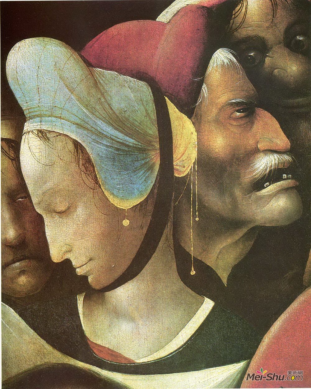 希罗尼穆斯·波希(Hieronymus Bosch)高清作品《十字架，基督和圣维罗尼卡》