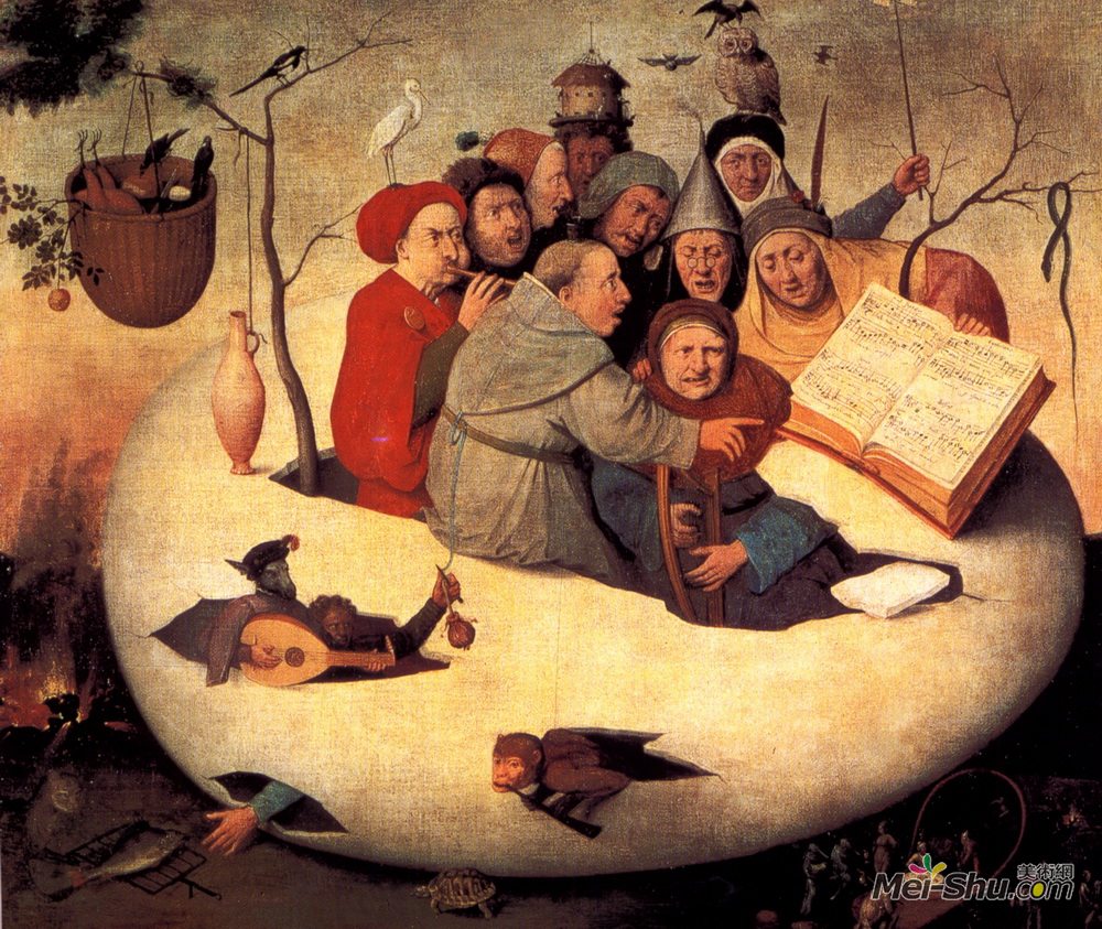 希罗尼穆斯·波希(Hieronymus Bosch)高清作品《鸡蛋里的音乐会》