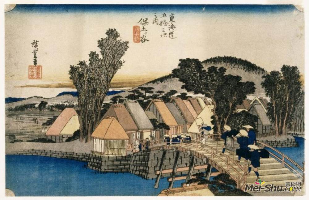 歌川广重(Hiroshige)高清作品《Hodogaya, Shinkame Bashi, Station 5》