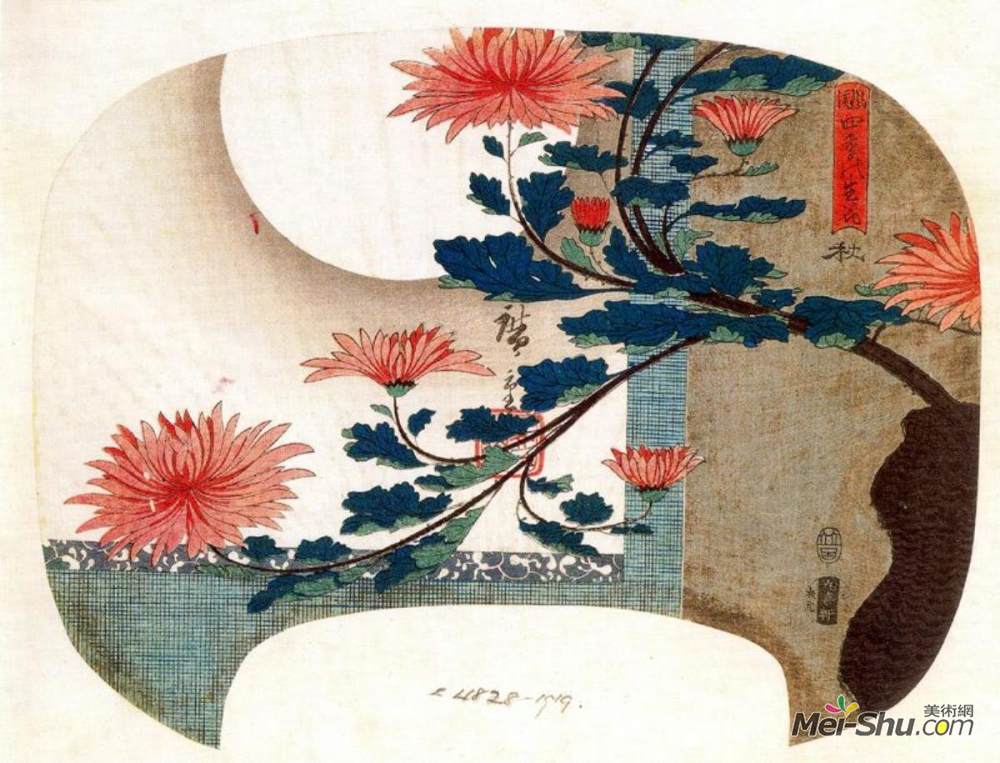 《菊花》歌川广重(hiroshige)高清作品欣赏