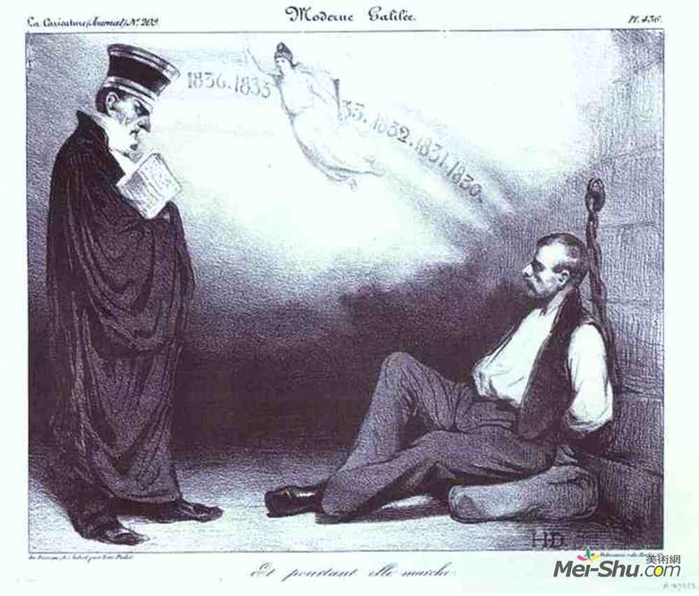 奥诺雷·杜米埃(Honore Daumier)高清作品《现代加利利。然而它移动了》