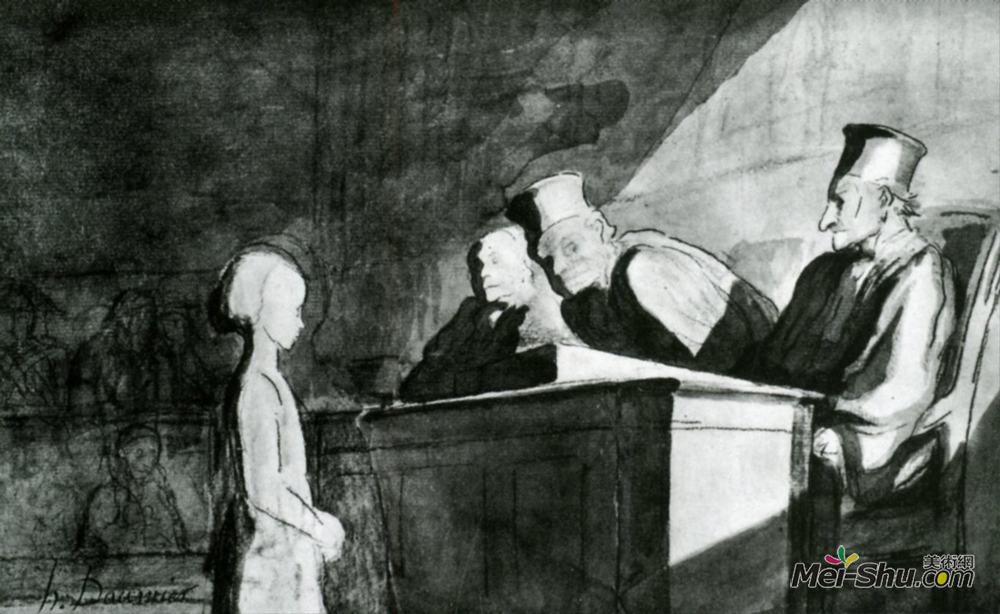 奥诺雷·杜米埃(Honore Daumier)高清作品《未成年人的证词》
