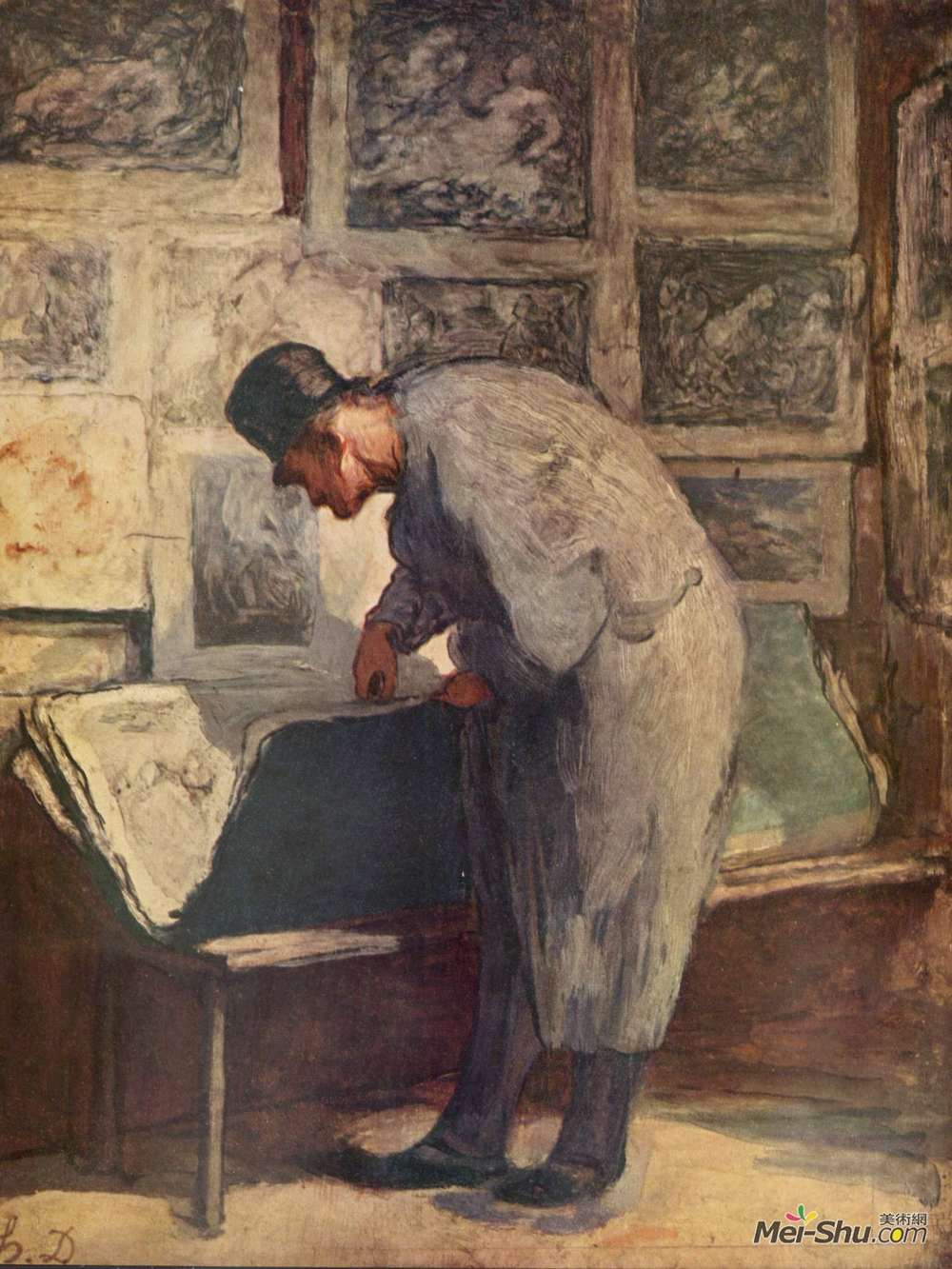 奥诺雷·杜米埃(Honore Daumier)高清作品《业余爱好者的雕刻》