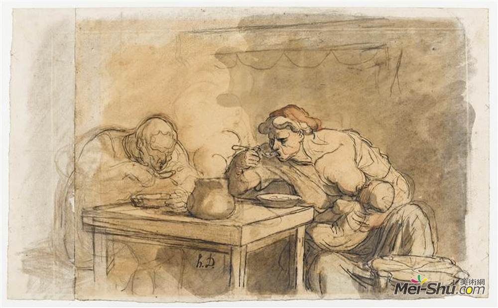 奥诺雷·杜米埃(Honore Daumier)高清作品《汤》