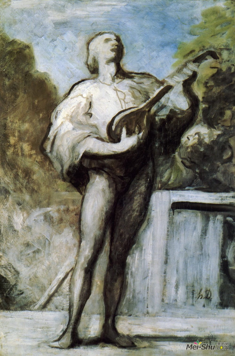 奥诺雷·杜米埃(Honore Daumier)高清作品《吟游诗人》