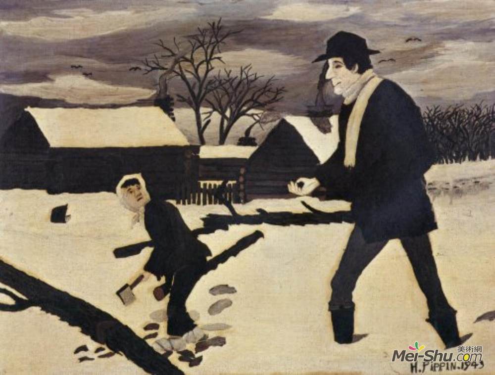 霍里斯·皮平(Horace Pippin)高清作品《阿贝林肯，好撒玛利亚人》