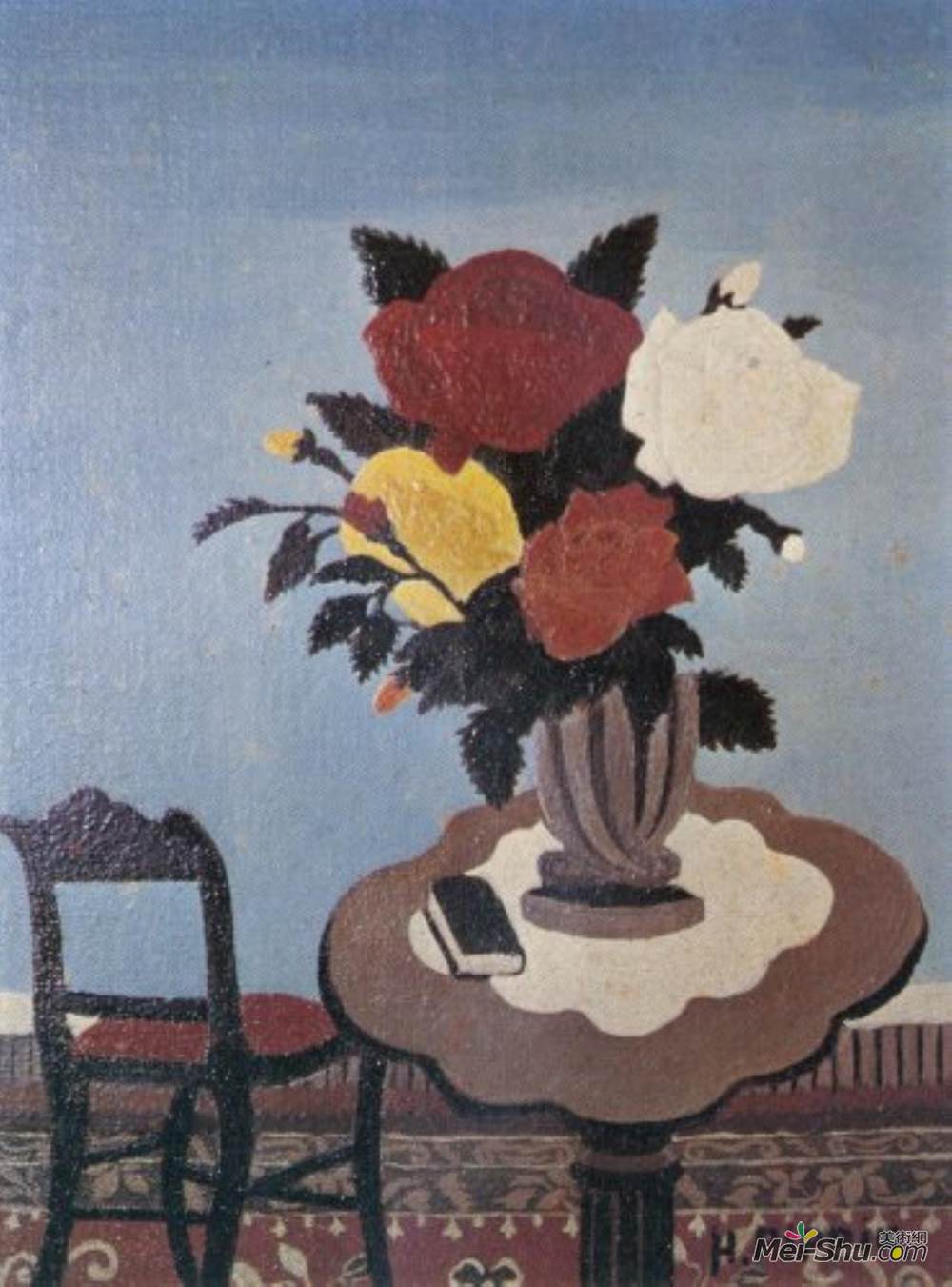 霍里斯·皮平(Horace Pippin)高清作品《红椅子玫瑰》
