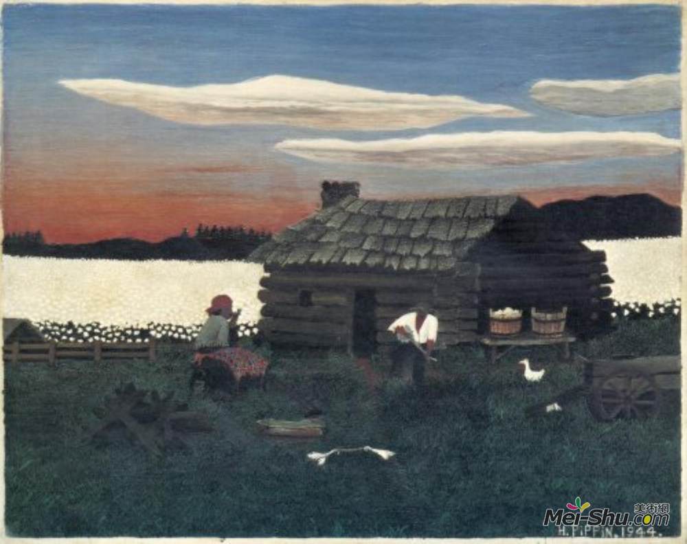 霍里斯·皮平(Horace Pippin)高清作品《客舱在棉三》