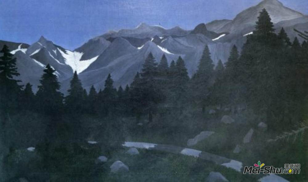 霍里斯·皮平(Horace Pippin)高清作品《山地景观》