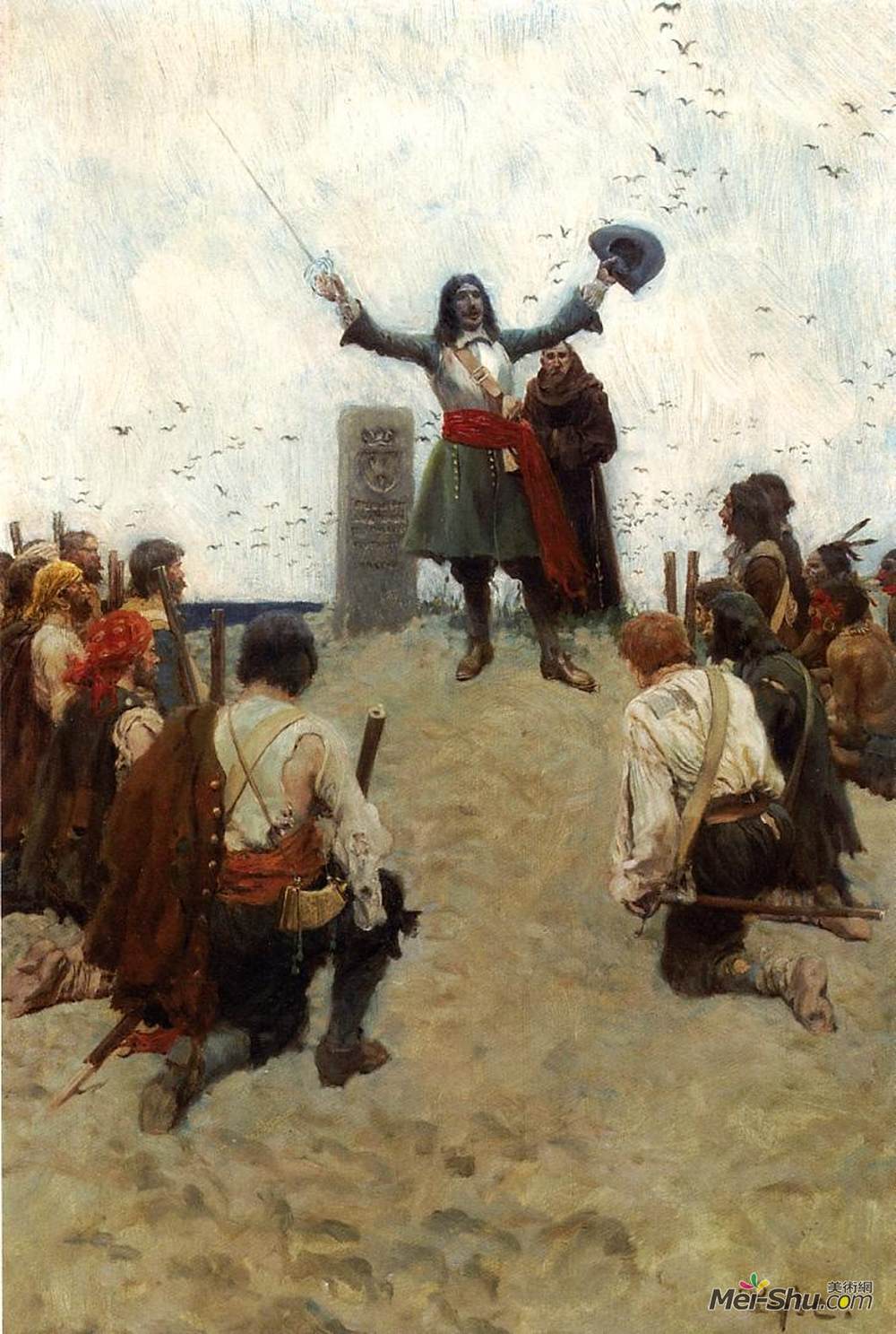 《拉萨尔洗礼国家路易斯安那州》霍华德·派尔(howard pyle)高清作品