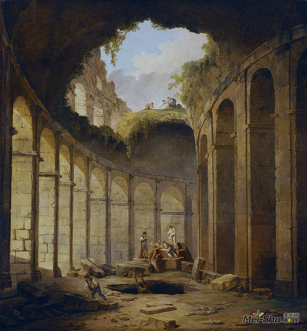 休伯特·罗伯特(Hubert Robert)高清作品《罗马斗兽场》