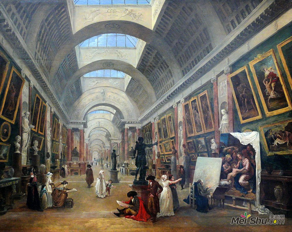 休伯特·罗伯特(Hubert Robert)高清作品《Projet d'am&énagement de la Grande Galerie d》