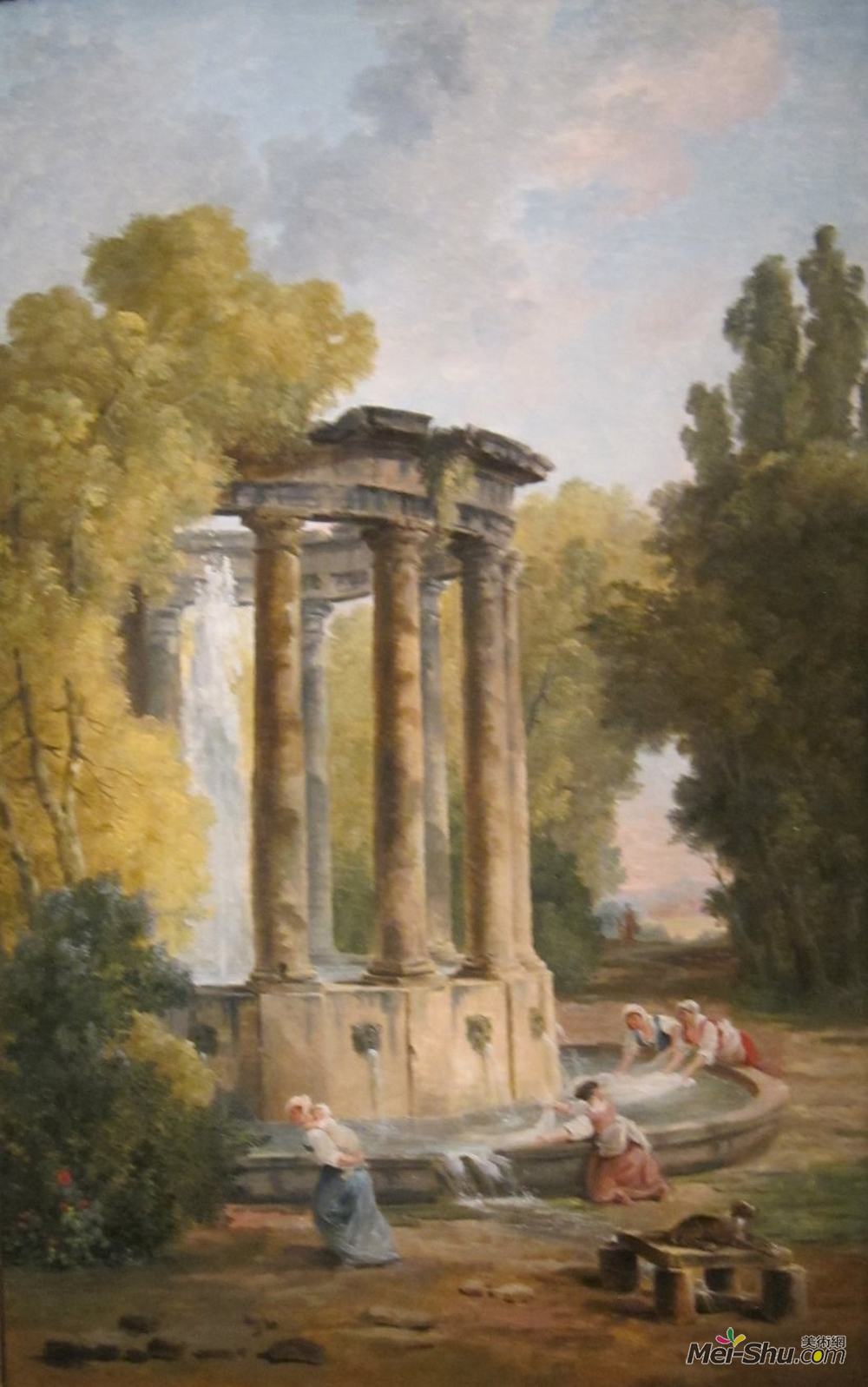 休伯特·罗伯特(Hubert Robert)高清作品《洗衣女工》