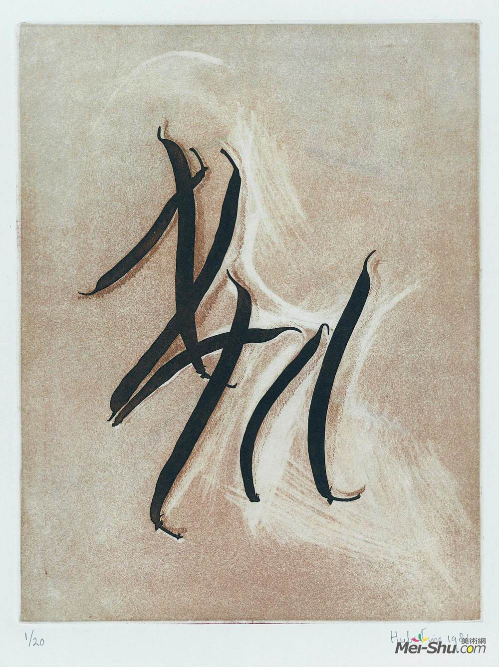 胡伯廷海耶曼(Hubertine Heijermans)高清作品《Calligraphy of green beans - photogravure Hubertine Heijerma》