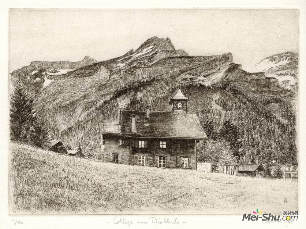 胡伯廷海耶曼(Hubertine Heijermans)高清作品《School-building of the Diablerets, in canton Vaud, Switzerla》