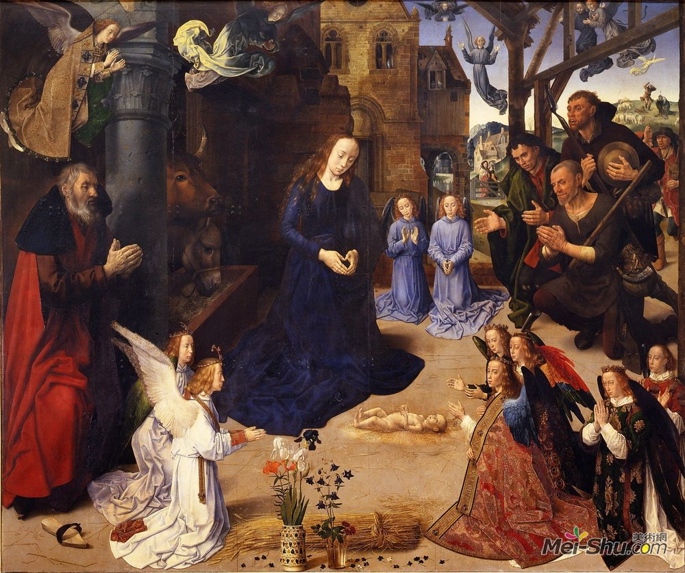 胡果·凡·德·格斯(Hugo van der Goes)高清作品《The Portinari tryptich (middle panel)》