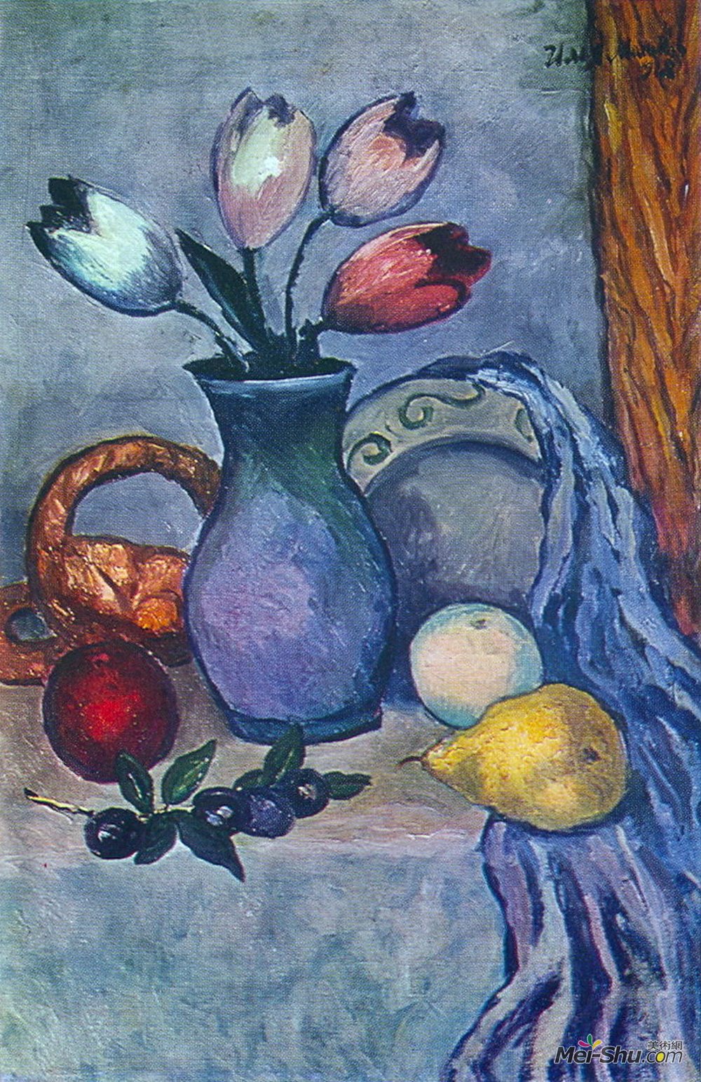 伊利亚·马什科娃(Ilya Mashkov)高清作品《水果和郁金香》