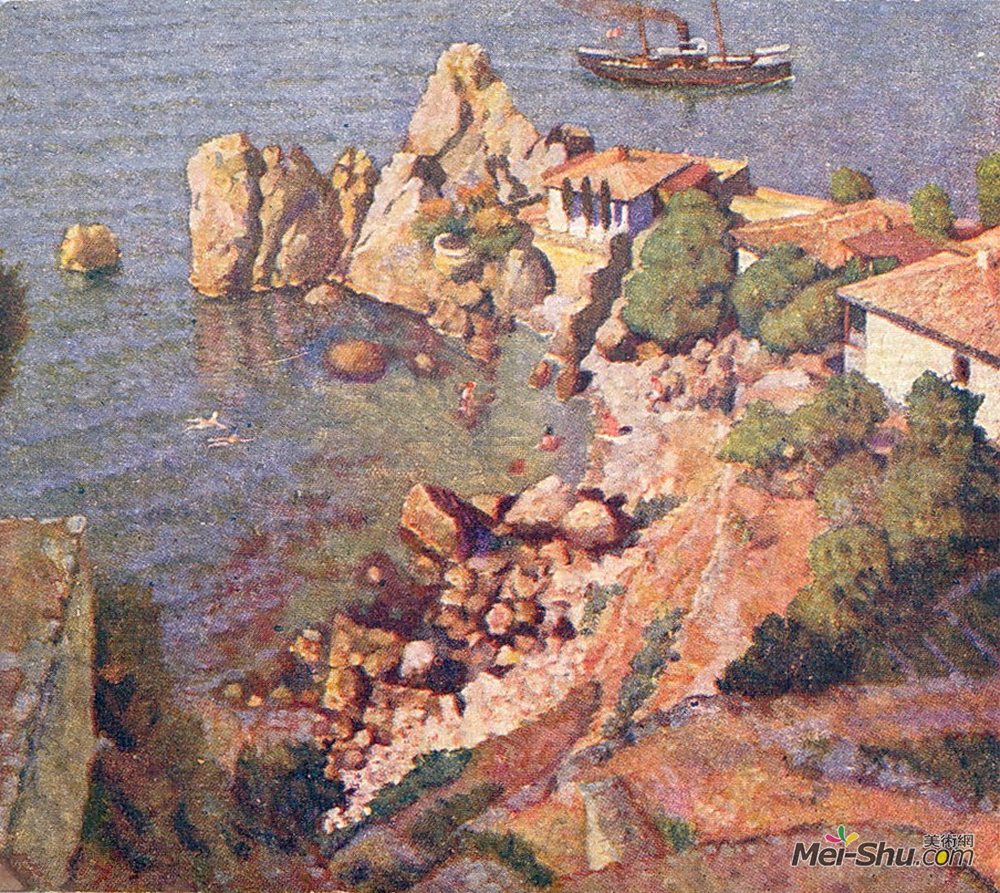 伊利亚·马什科娃(Ilya Mashkov)高清作品《古尔祖夫。享有契诃夫的房屋和海滩的景致》
