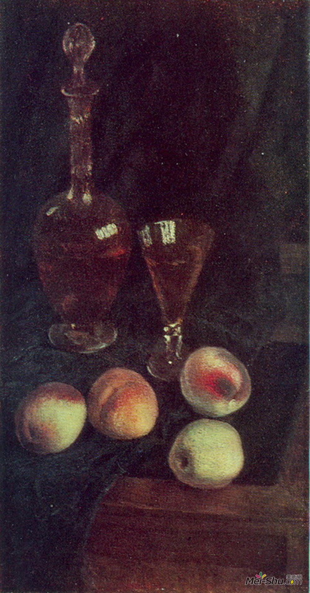 伊利亚·马什科娃(Ilya Mashkov)高清作品《静物。滗水器和桃子》